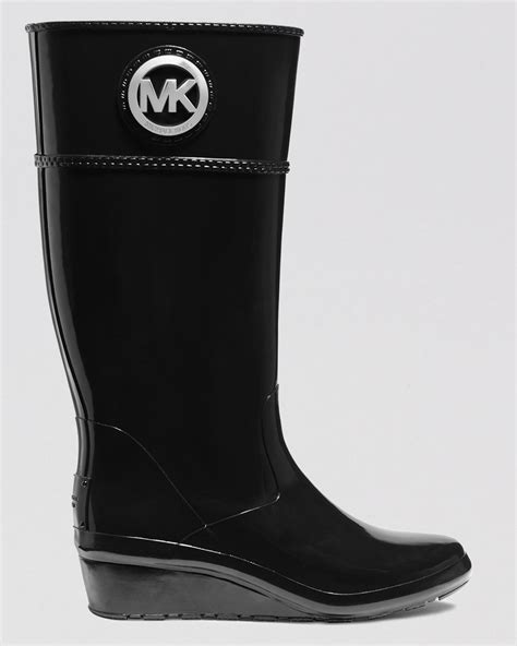 michael kors black ankle rain boots|michael kors wedge rain boots.